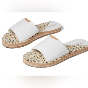 TOMS Carly White Jersey Slide Sandal